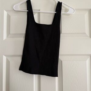 Vince Black Fitted Crop Tank Top